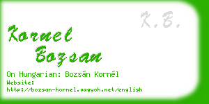 kornel bozsan business card